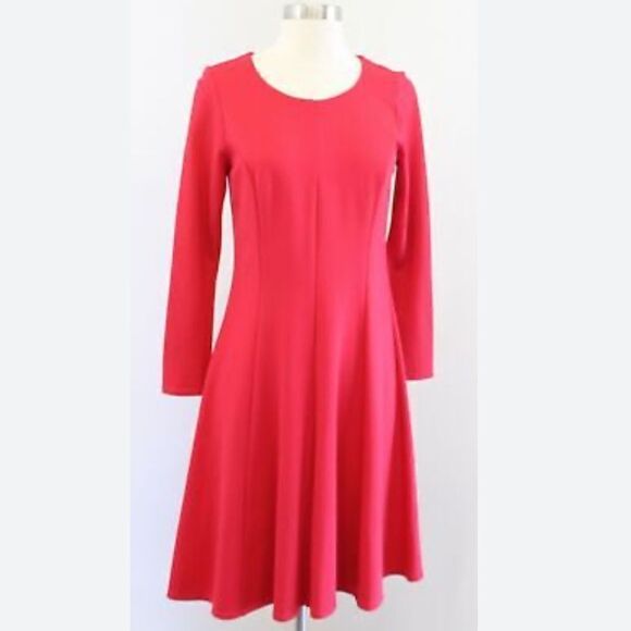 Draper James Long Sleeve Fit & Flare Dress. Lipstick Red. Size 1X. NWT. - Picture 1 of 7